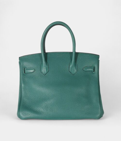 The Hermès Birkin 30 Green Leather Handbag is a timeless symbol of luxury