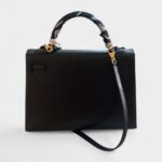 Vintage Hermès Kelly 32 Black Box Calfskin Palladium Hardware