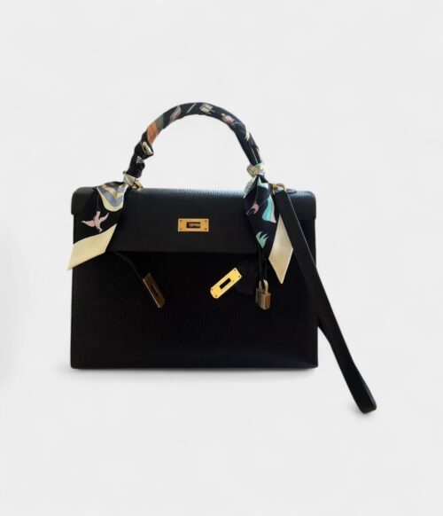 Vintage Hermès Kelly 32 Black Box Calfskin Palladium Hardware