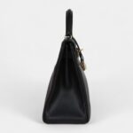 Vintage Hermes Kelly 30 Black To The Ardennes Gold Hardware