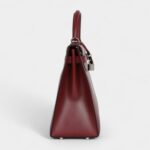 Vintage Hermes Kelly 32 Rouge H Box Palladium Hardware
