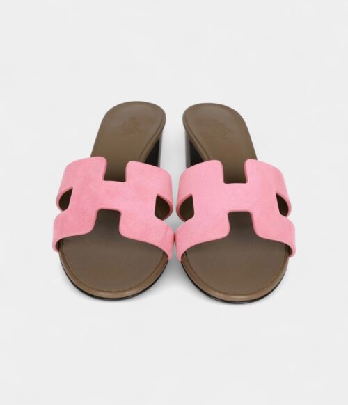 Hermès Oasis Sandals Rose Suede 36.5 EU