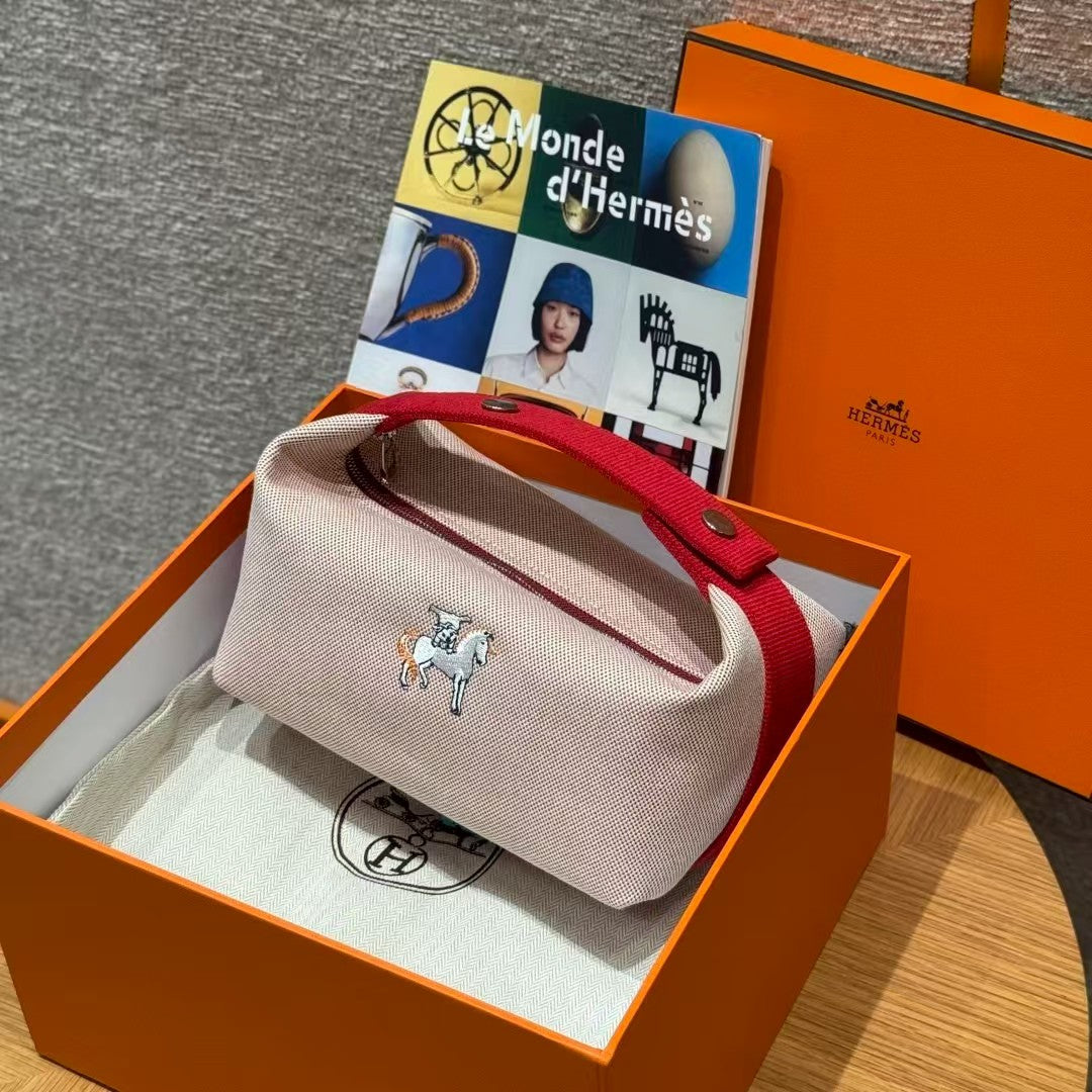 Hermès Bride-A-Brac Large Case in H Cabriole Cotton Canvas
