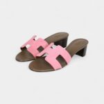 Hermès Oasis Sandals Rose Suede 36.5 EU