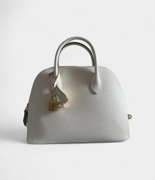 Hermès Bolide 1923 25 Bag in White Epsom Leather – Handmade Luxury Handbag